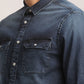 SHANE-MEN MID BLUE SLIM FIT SHIRT