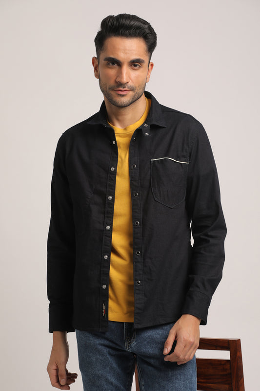 SHAWN-MEN DARK BLUE SLIM FIT SHIRT