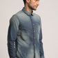 SILAS-MEN DARK BLUE SLIM FIT SHIRT