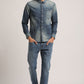 SILAS-MEN DARK BLUE SLIM FIT SHIRT