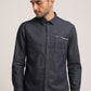 SIMON-MEN DARK BLUE SLIM FIT SHIRT