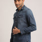 STANLEY-MEN MID BLUE SLIM FIT SHIRT