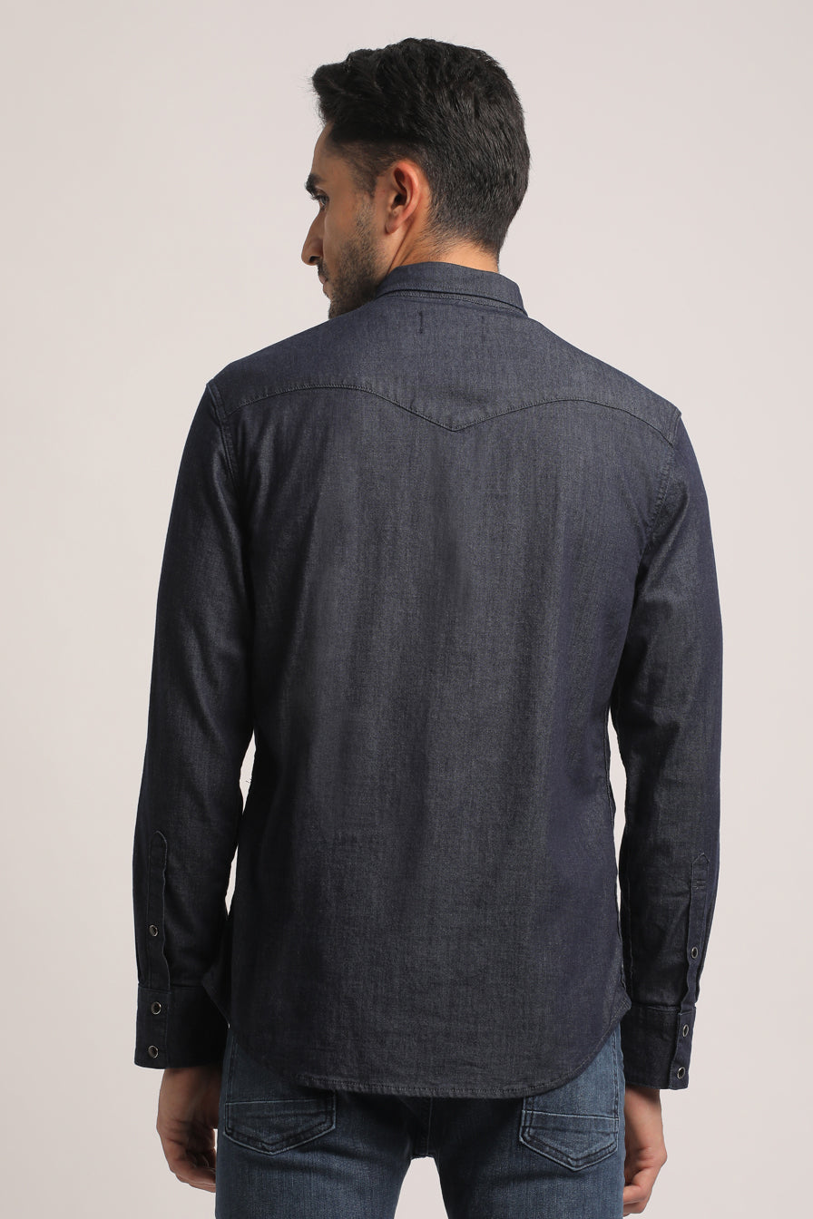 STEPHEN-MEN DARK BLUE SLIM FIT SHIRT