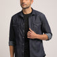 STEPHEN-MEN DARK BLUE SLIM FIT SHIRT