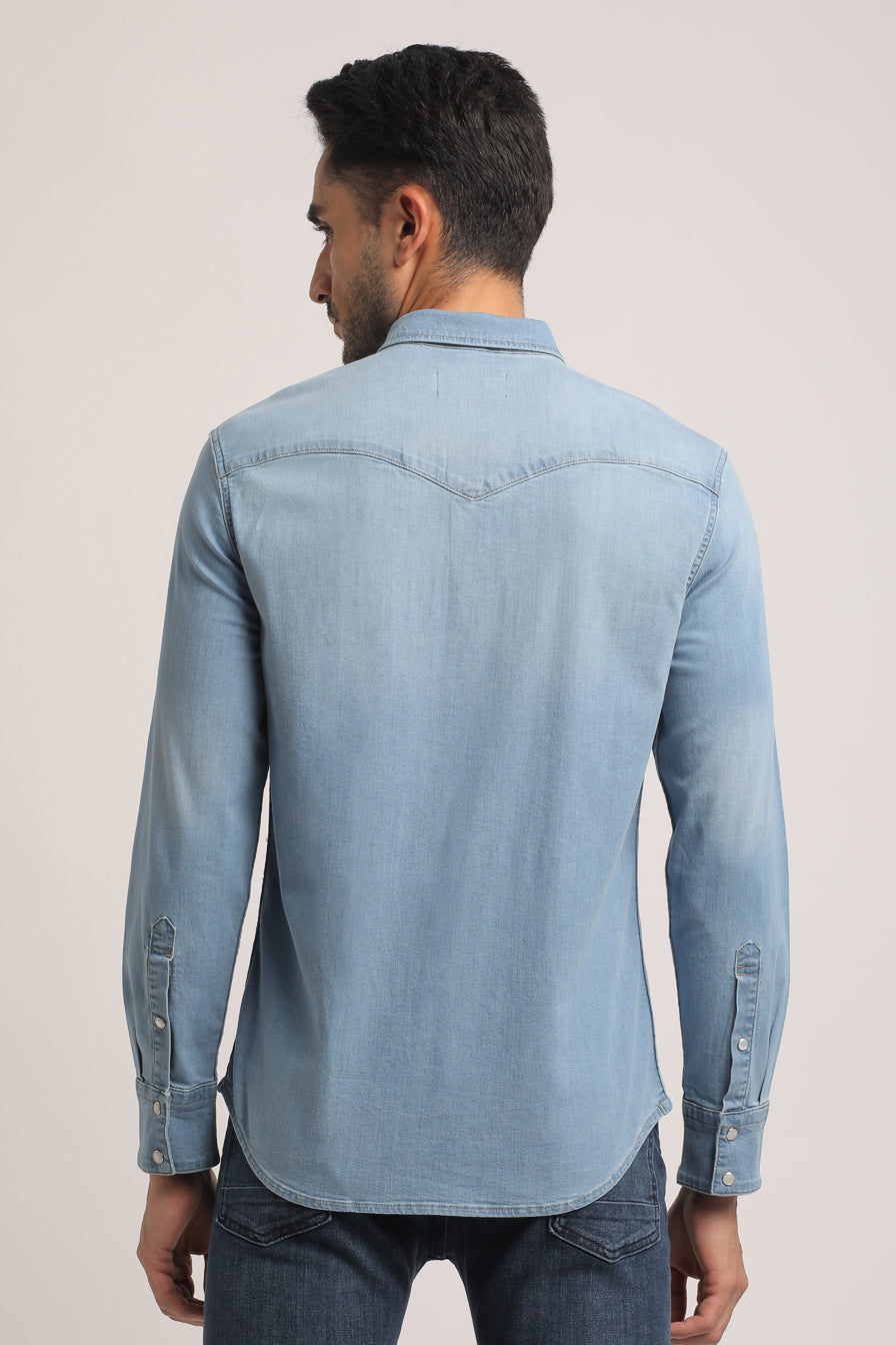 STEVEN-MEN LIGHT BLUE SLIM FIT SHIRT