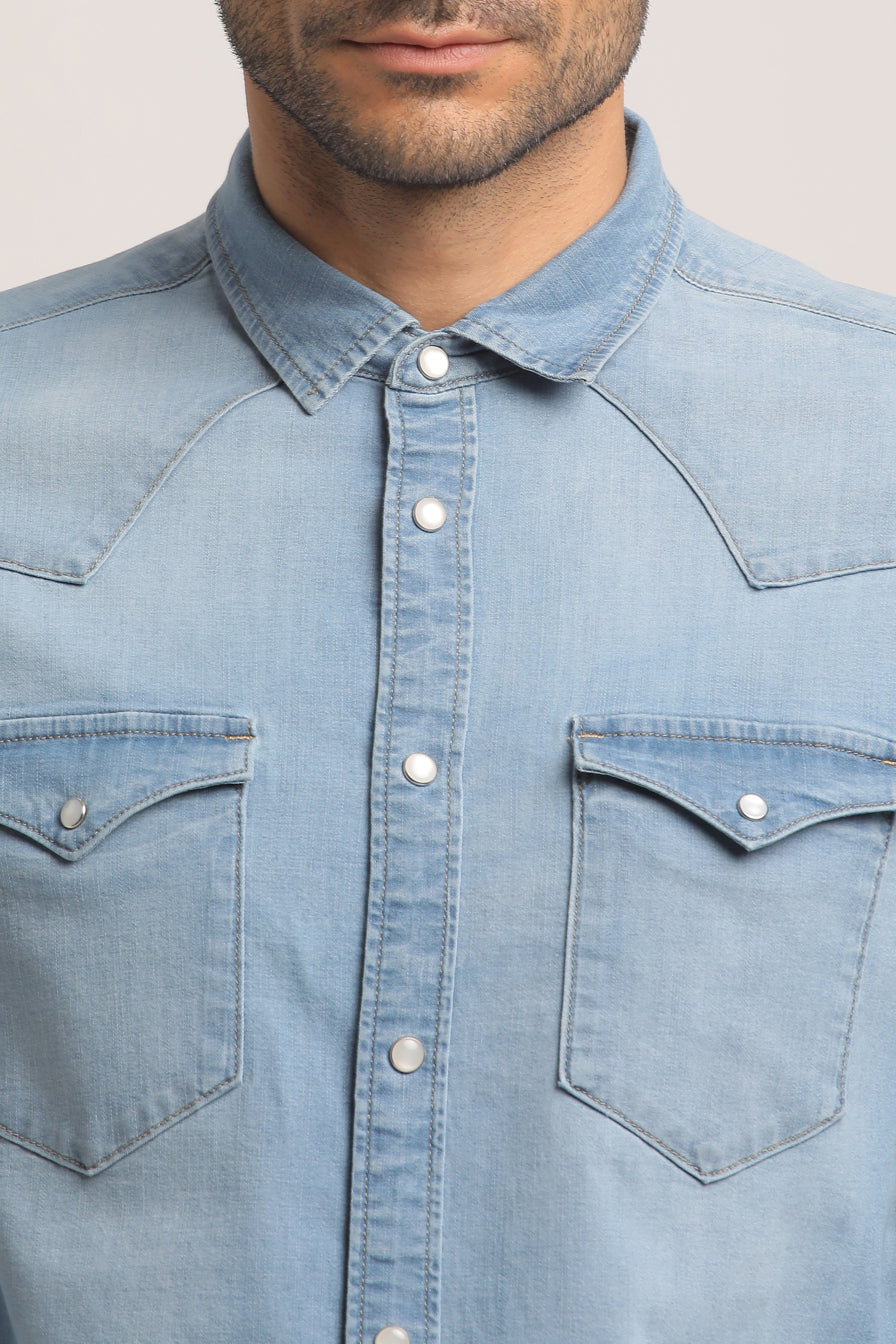 STEVEN-MEN LIGHT BLUE SLIM FIT SHIRT