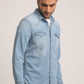 SYLA-MEN LIGHT BLUE SLIM FIT SHIRT