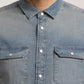 TANNER-MEN MID BLUE SLIM FIT SHIRT