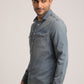 TANNER-MEN MID BLUE SLIM FIT SHIRT