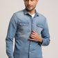 TATE-MEN LIGHT BLUE SLIM FIT SHIRT