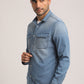 TATE-MEN LIGHT BLUE SLIM FIT SHIRT