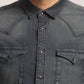 TERRANCE-MEN DARK BLUE SLIM FIT SHIRT