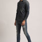 TERRANCE-MEN DARK BLUE SLIM FIT SHIRT