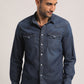 THADDEUS-MEN DARK BLUE SLIM FIT SHIRT