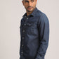 THADDEUS-MEN DARK BLUE SLIM FIT SHIRT