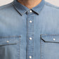 TITAN-MEN LIGHT BLUE SLIM FIT SHIRT