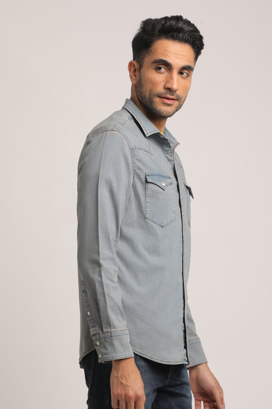 TOBIAS-MEN DARK BLUE SLIM FIT SHIRT