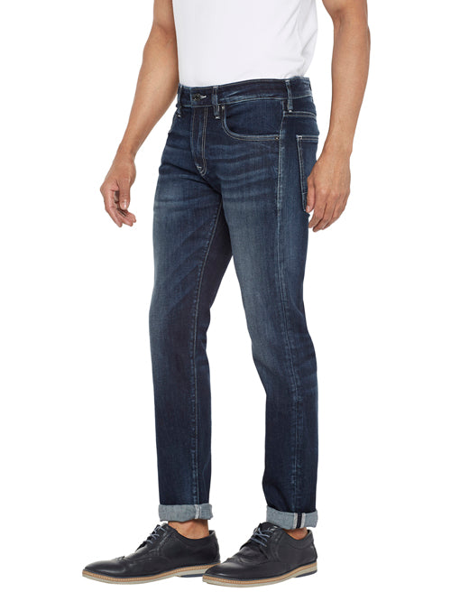 ANTOINE-Blue Tapered Slim Jeans