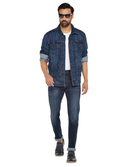 ANTOINE-Blue Tapered Slim Jeans