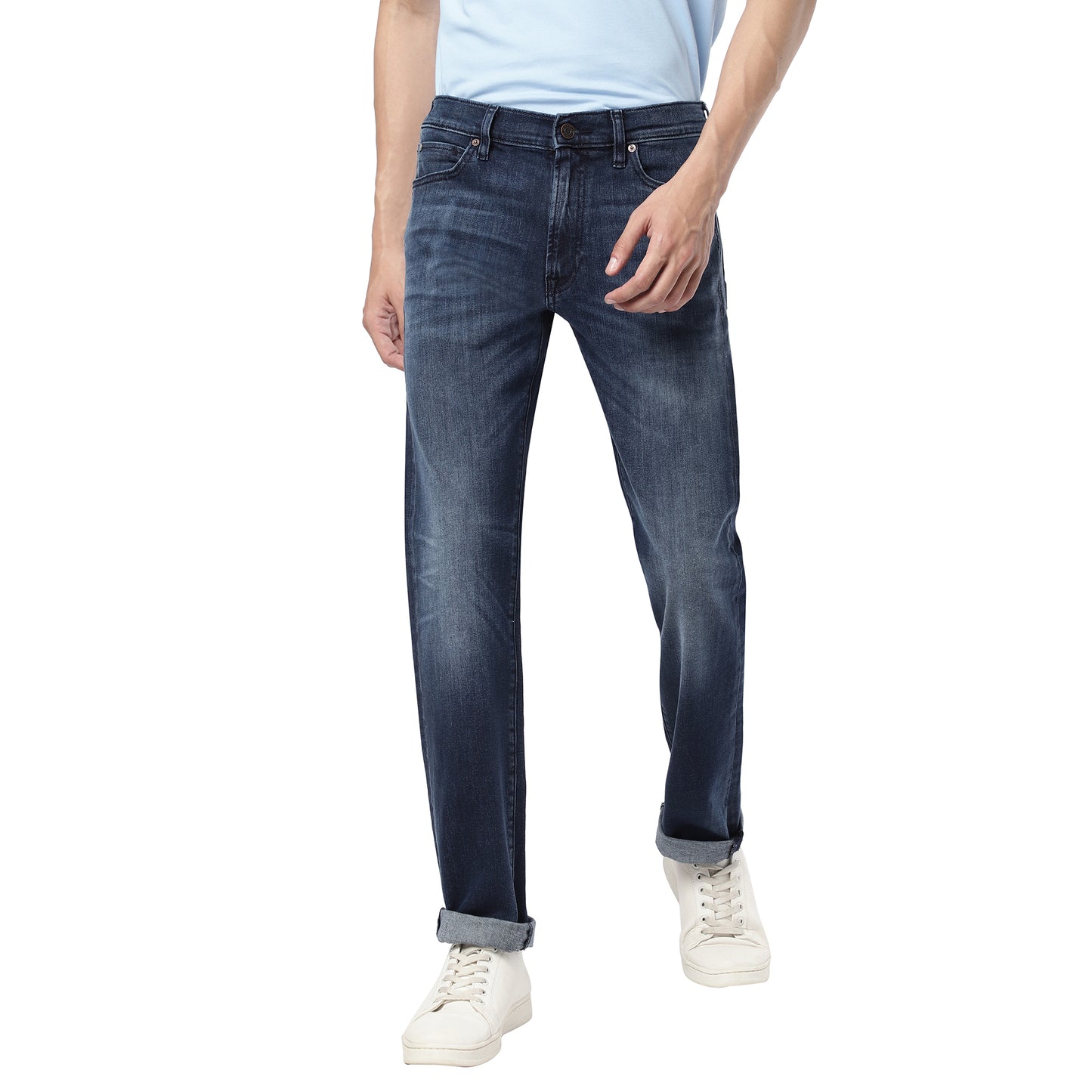 CAZORLA-Dark Blue Regular Fit Jeans