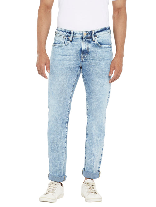 DAYOT-Blue Tapered Slim Jeans