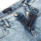 DAYOT-Blue Tapered Slim Jeans